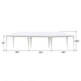 KEPOOMAN 10' x 30' White Outdoor Gazebo Canopy Waterproof Party Tent Wedding Canopy with Removable Sidewalls & Brighter Church Windows - 5 Sides KEPOOMAN