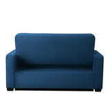 Serta Ainsley 66.5" Convertible Sleeper Loveseat, Full Size, Dreamcoil Comfort, Soft Velvet Fabric, Navy Serta