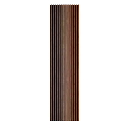 Generic 94"" L x 24"" W Acoustic Wood Wall Paneling, Decorative Sound Proof Panels for Walls and Ceilings, 3D Slat Wood Wall Panels (Set of 10) (Dark Chestnut), ACP10 WoodArtSupply