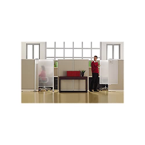 Quartet Privacy Screen, 64" x 38" Translucent Portable Wall Divider, Adjustable Height, Sturdy Aluminum Frame on Wheels, Includes Attachable White Board (WPS2000) Quartet