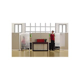 Quartet Privacy Screen, 64" x 38" Translucent Portable Wall Divider, Adjustable Height, Sturdy Aluminum Frame on Wheels, Includes Attachable White Board (WPS2000) Quartet