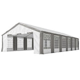 Outsunny 20 x 40 ft Heavy Duty Party Tent Outdoor Gazebo Wedding Tent Event Shelter Carport BBQ with Removable Sidewalls & Windows, Outside Waterproof Canopy for Parties, White and Gray Outsunny