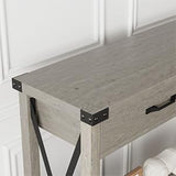 CABIHOME Farmhouse Entryway Table, Wooden Console Table with Drawers, 2 Tier Sofa Table with Storage, Console Table for Entryway, Living Room, Hallway, Foyer-Grey CABIHOME
