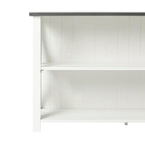 Walker Edison Solid Wood Farmhouse Storage Console, 52 Inch, White/Grey Wash Walker Edison