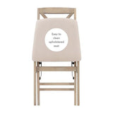 Linon Triena 19" Transitional Wood X-Back Folding Chairs with Padded Seat, Fully Assembled in Graywash (Set of 2) Linon