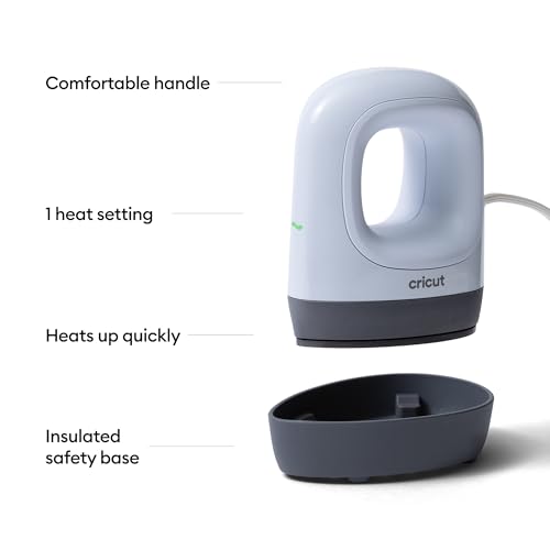 Cricut EasyPress Mini™ LT - Blue - Mini Heat Press for Pressing Shoes, Baby Clothes, T-Shirts, & More - Easy to Use with a Single Setting - Precision Tip - Compact & Portable Mini Iron Cricut