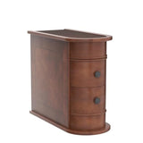 Tribesigns End Table Set of 2, Sofa Side Table with Storage No Assembly Required, Slim Nightstand with 2 Drawers, Vintage Wood Chairside Bedside Narrow Accent Tables for Living Room Bedroom Couch Tribesigns