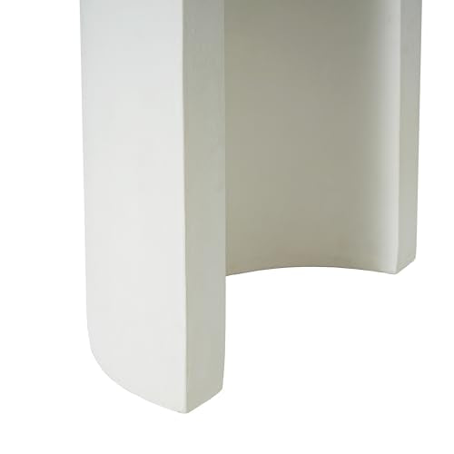 Christopher Knight Home Vex Set of 2 Concrete Outdoor Bench with Modern White Terrazzo Effect, Outdoor Dining Chairs, Oval Garden Bench with Pedestal Base, Extra Seating for Patio/Balcony, White Christopher Knight Home