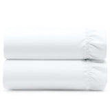California Design Den 2-Pack 100% Organic Cotton Twin Extra Long Fitted Sheets Percale Only - Soft, Crisp and Lightweight, Snug-Fit and Durable 2X Twin XL Deep Pocket Fitted Sheet - White California Design Den