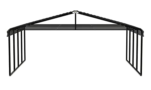 Arrow Carports Galvanized Steel Carport, Double Car Metal Carport Kit, 20' x 24' x 7', Charcoal Arrow