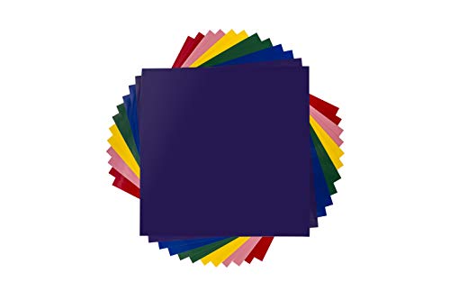 Cricut Everyday Iron On - 12” x 12" 12 Sheets - Includes Red, Pink, Royal Blue, Purple, Green - HTV Vinyl for T-Shirts - Use with Cricut Explore Air 2/Maker - Rainbow Bundle Cricut