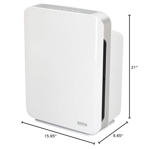 GermGuardian HEPA Air Purifier for Home, Large Rooms up to 1760 Sq. Ft. with HEPA Air Filter & UV-C Light, Zero Ozone Verified, AC5900WCA, White GermGuardian