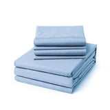 ClevaHome Queen Size Sheet Set - 6 Piece Soft Breathable Luxury Bed Sheet Set - Shrinkage & Fade Resistant Embroidered Bedding Sheet with Deep Pocket, 2 Extra Pillowcases (Queen, Chambray Blue) Cleva