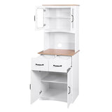 NicBex 66.9" Modern Kitchen Pantry Storage Cabinet Microwave Cabinet with Storage Drawer,Tall Freestanding Kitchen Cabinet for Dining Room,Bathroom,Kitchen,White NicBex