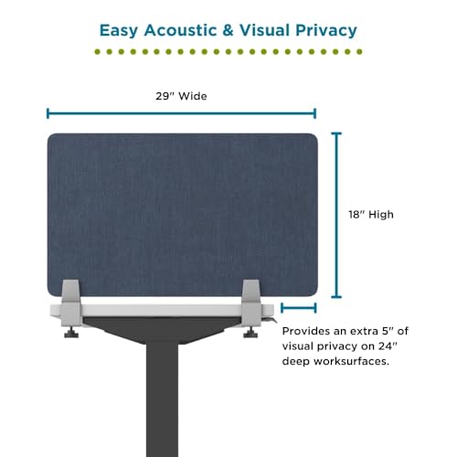 Desk Divider; Sound Absorbing Panel and Sound Proof Dividers - Privacy Shields for Student Desks and Desk Privacy Panels. Cubicle Wall, Desk Divider for Students and Office (Dark Blue, 29" W x 18”H) VaRoom