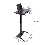 Stand Up Desk Store Pneumatic Adjustable Height Tilting Laptop Lectern Speakers Podium (Black, 25.5" Wide) S Stand Up Desk Store