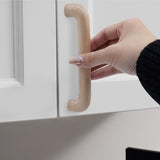 Risbay 10Pcs 5.04" Hole Distance Wood Color Unfinished Wood Handles for Drawer,Wardrobe,Cupboard,Dresser Risbay