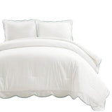 Lush Decor Coastal Chic Scalloped Edge Comforter Set, 3 Piece Set Full/Queen, Blue & White - Queen Bedding Set - White Comforter - Coastal Decor Lush Decor