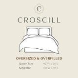 CROSCILL King Comforter Set, Luxe Chenille Jacquard Floral Medallion, Microfiber Twill Comforter for a King-Size Bed, Oversized Comforter King Bedding, 2 Shams & Bedskirt, Loretta, Beige 4 Piece Croscill