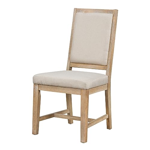 LUMISOL 5 Piece Round Extendable Dining Room Table Set with Chairs for Saving Space Solid Wood Round Kitchen Table Set, Natural Wood Wash LUMISOL