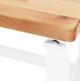 Heavy Duty Height Adjustable Workbench Table with Solid Wood Top, 1000 to 2000 lbs. Weight Capacity Workstation for Garage, Warehouse, Workshop, (28.5" to 42") Height (White, 60" W x 24" D) WoodArtSupply