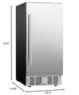 EUHOMY Beverage Refrigerator 15 Inch, Under Counter 127 Can Beverage Fridge with Stainless Steel Door, Beverage Cooler Built-in and Undercounter Beer Fridge, Drink Fridge - Soda Cola EUHOMY