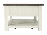 Martin Svensson Home Coffee Table Solid Wood, Cream White with Brown Top Martin Svensson Home