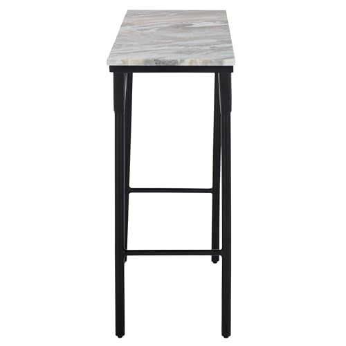 SAFAVIEH Home Collection - Frederick Console Table, Brown & Grey Marble Top with Black Metal Legs (CNS3707A) SAFAVIEH