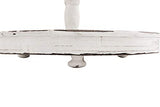 Creative Co-op EC0125 Distressed Wood 2-Tier Tray with Metal Handle, Cream Creative Co-Op