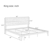 Merax King Size Bamboo Platform Bed, Mid-Century Modern Bed Frame with Tall Headboard, Solid Sustainable Bedframe King-Size, Wood Slat Support, No Box Spring Needed, Easy Assembly, Espresso Merax