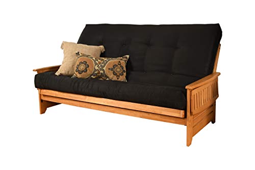 Kodiak Furniture Phoenix Queen Size Futon Set in Butternut Finish, Suede Black Kodiak Furniture
