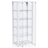 Coaster Home Furnishings Aero 5-Shelf Display Curio Cabinet with LED Lighting White Coaster Home Furnishings