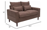 Panana Modern Sofa 54.5" Loveseat Couch with Cushion Back and Arms, 2 Seater Sold Wood Legs Sofa (Brown Linen, Track arm) Panana