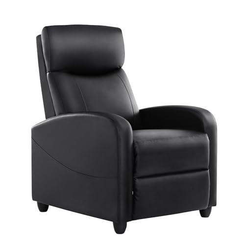 Sweetcrispy Recliner Chair Fabric Recliner Sofa No Massage, Home Theater Seating with Lumbar Support, Adjustable Push Back Overstuffed High-Density Sponge Reclining for Living Room, Grey
