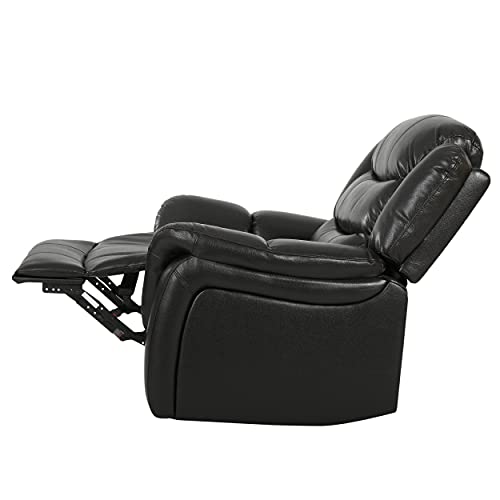 Christopher Knight Home GDFStudio Great Deal Furniture Merit Black Leather Recliner/Glider Chair GDFStudio