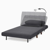 Artdeco Home 40" W Convertible Futon Chair with Matching Pillow(s) for Small Space Living Room and Apartment (03 Charcoal) A Artdeco Home