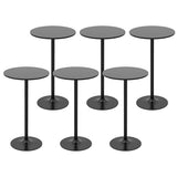 Giantex Two-in-one Bar Table with Detachable Pole, Metal Base, 24" Round Top, 40"/22" Two Convertible Height, Cocktail Table, Coffee Table, Pub Table for Dining Room, Restaurant, Kitchen (6, Black) Giantex
