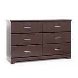 Storkcraft Brookside 6 Drawer Double Dresser (Espresso) – GREENGUARD Gold Certified, Dresser For Nursery, 6 Drawer Dresser, Kids Dresser, Nursery Dresser Drawer Organizer, Chest of Drawers Stork Craft