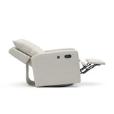 Storkcraft Timeless Reclining Glider (Ivory) -USB Charging Port, 360-Degree Metal Swivel Base, Manual Extending Foot Rest, Supportive Cushions, Durable Fabric