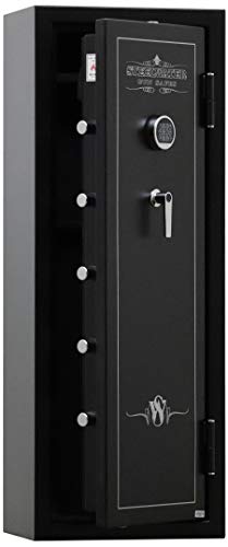 STEELWATER GUN SAFES New Improved E.M.P Proof, 16 Long Gun, 60 MInute Fire Protection, Auto LED LIghting, Dehumidifier, and Door Organizer kit, for Rifles, Pistols, and other valuables. AMEGS5922-EMP