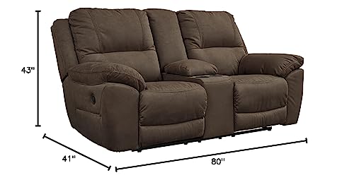 Signature Design by Ashley Next-Gen Gaucho Classic Reclining Loveseat with Console, Dark Brown Signature Design by Ashley