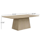Christopher Knight Home Coadz 82 inch Wooden Dining Table, Modern Rectangular Kitchen Dinner Table for 6-8 People, Pedestal Wooden Dining Furniture for Kitchen Office Conference Room, Light Natural Christopher Knight Home