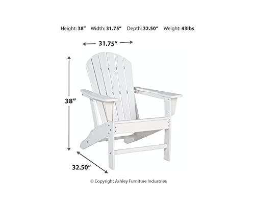 Signature Design by Ashley Sundown Treasure Outdoor Patio HDPE Weather Resistant Adirondack Chair, White Signature Design by Ashley
