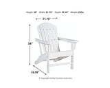 Signature Design by Ashley Sundown Treasure Outdoor Patio HDPE Weather Resistant Adirondack Chair, White Signature Design by Ashley