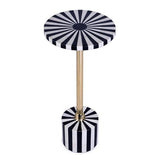 Butler Specialty Company Zane Brass and Bone Inlay Round Side Table -Black White Butler Specialty Company