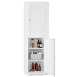 VASAGLE Corner Cabinet, Tall Corner Storage Cabinet with 2 Doors and 4 Adjustable Shelves, for Bathroom Kitchen Living Room, Modern Farmhouse Design, White UBBC541P31 VASAGLE