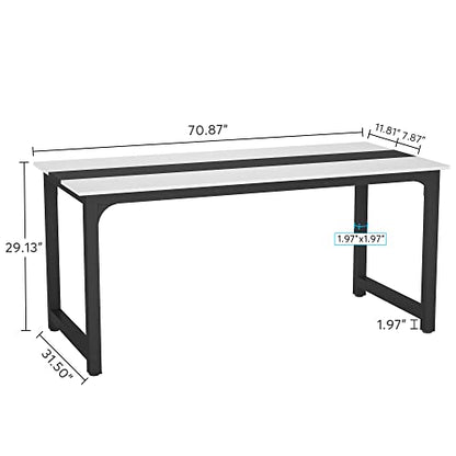 Tribesigns Modern Computer Desk, 70.8 x 31.5 inch Large Office Desk Computer Table Study Writing Desk Workstation for Home Office, Conference Room - WoodArtSupply