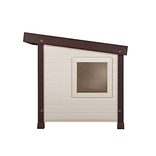 New Age Pet® ECOFLEX® Albany Outdoor Feral Cat House for Multiple Cats with Quick & Easy Assembly, 2 Vinyl Door Flaps Included, Moisture and Odor Resistant - WoodArtSupply