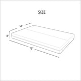 LANE LINEN Futon Covers Full Size, 100% Cotton Slipcovers, Full Size Mattress Cover for Futon Sofa Bed, Foldable Armless Sofa Cover, Zippered Couch Cover - Silver LANE LINEN