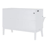 Merax Murphy Bed Queen Size with USB Port and Slide-Out Shelves on Each Side, 2-in-1 Foldable Bed Frame Cabinet Desk for Bedroom Guest Room Living Room (White) Merax